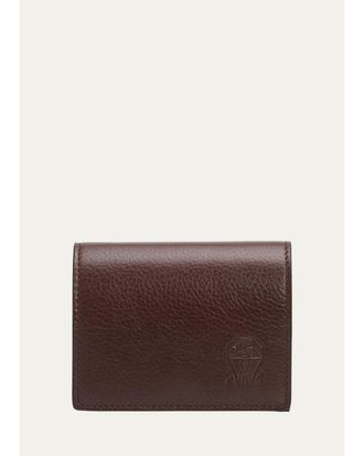 Brunello Cucinelli Mens Leather Trifold Wallet