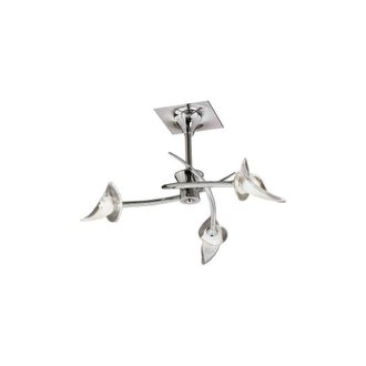 Netlighting Flavia Semi Flush Ceiling Round 3 Light G9 Polished Chrome in Grey