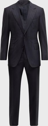 Tom Ford Men & apos;s Shelton Herringbone Stripe Suit