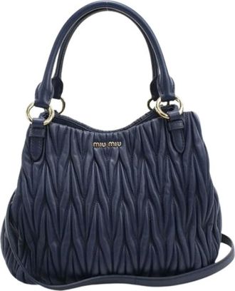 Miu Miu Pre-owned Handbags, female, Blue, Size: ONE SIZE Pre-owned Matelasse Tote bag
