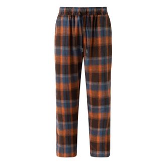 Generic Pyjama Bottoms Men Comfy Thermal Plaid Loose Fit Lounge Pants 2 Pockets Drawstring Nightwear Pyjama Pants Elastic Waist Autumn Spring Loungewaer Botto