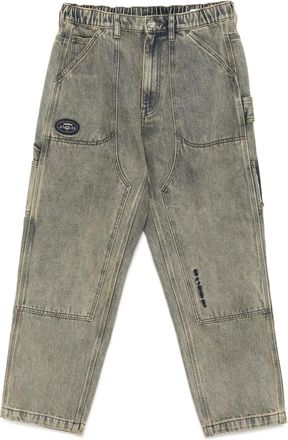 Aape By A Bathing Ape Jeans con logo Moonface ed effetto schiarito - Blu