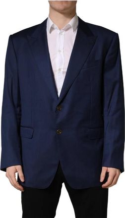 Dolce & Gabbana 2 Button Suit Jacket - Heren - Blazers - Blauw - 3XL - Wol - Jassen