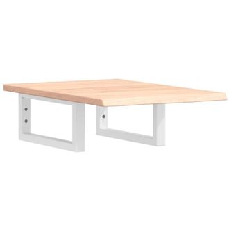 vidaXL Vidaxl - Estante De Lavabo De Pared De Acero Y Madera Maciza De Roble