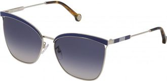 Carolina Herrera Womens SHE151-590514 SHE151 72 590514 Sunglasses - Metallic - One Size