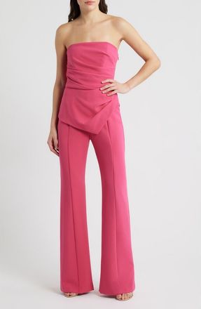 Black Halo Rockie Strapless Jumpsuit in Framboise at Nordstrom, Size 10