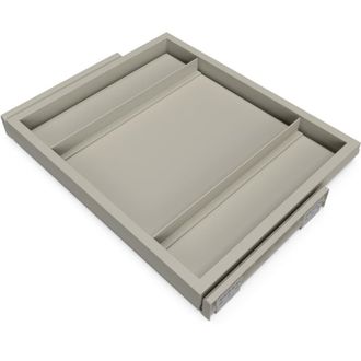 Emuca Emuca - Kit De Bandeja Y Bastidor De Gu&iacute;as Con Cierre Suave Para Armarios, Regulable, M&oacute;dulo 600mm, Gris Piedra