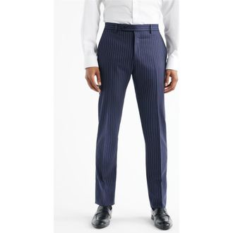 Zanella Noah Pinstripe Wool Blend Dress Pants in Navy at Nordstrom, Size 32