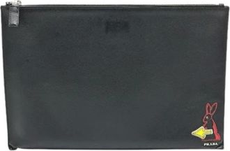 Prada Pre-owned Clutches, male, Black, Size: ONE SIZE Pre-owned Vintage Clutch