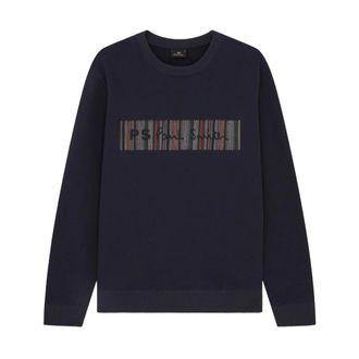 Paul Smith Sweatshirts, male, Blue, M, Stitch Stripe Logo Sweatshirt