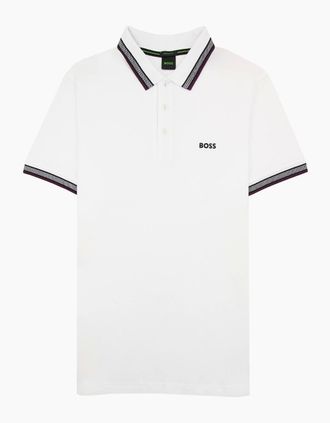 HUGO BOSS Mens Hugo Boss Embroidered Logo Paddy Polo White 102 - Size: 34