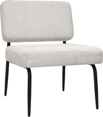 Miliboo Sill&oacute;n De Tela Chenilla Beige Y Metal Negro Vedana