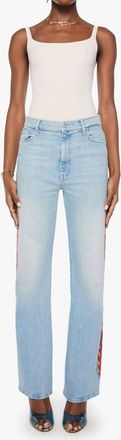 Mother Saloon Sneak Jeans In Bum A Smoke
