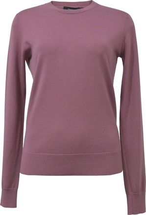 Theory Crewneck Regal Sweater in Pink Wool