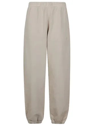 Haikure Beige Wide-Leg Pants With Elastic Waistband And Logo Detail