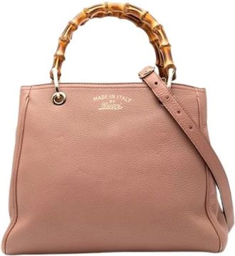 Gucci Pre-owned Handbags, female, Pink, Size: ONE SIZE Pre-owned Bamboo Shopper Satchel