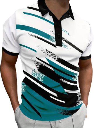 Generic Men Smart Casual Shirt Mens Polo Shirts Short Sleeve Work Busines-Half Button Shirt Men Slim Fit Work T Shirts For Men Uk Men Business Shirt Formal Sh