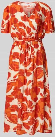 Zabaione Midikleid in Wickel-Optik in Orange, Größe XL