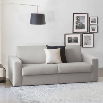 Dmora Sofa Cama Dabagn, Gran Sof&aacute; De 2 Plazas, 100% Made In Italy, Sof&aacute; De Sal&oacute;n Con Apertura Giratoria, En Tela Acolchada, Con Reposabrazos Est&aacute;ndar, Cm 20