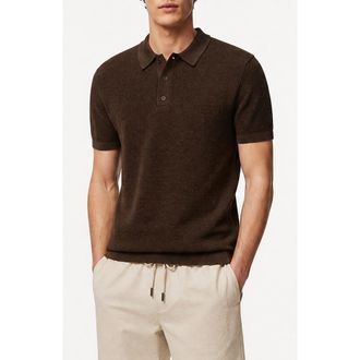 Onia Cotton Textured Knit Polo in Kona at Nordstrom Rack, Size X-Large