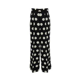 Junya Watanabe Wide Trousers, female, Black, Size: S Polka-dot Wide Trousers