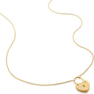 Monica Vinader Heart Padlock Pendant Necklace in 18Ct Gold Vermeil/silver at Nordstrom
