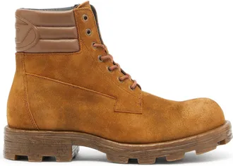 Diesel D-Hammer - Combat boots in suede and leather - Boots - Man - Brown