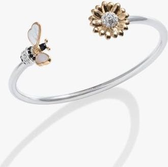 Alex and Ani Sunflower & Bee Flex Cuff in Silver at Nordstrom