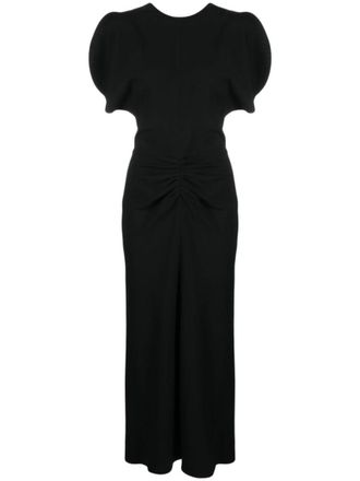 Victoria Beckham Black Round Neck Midi Dress
