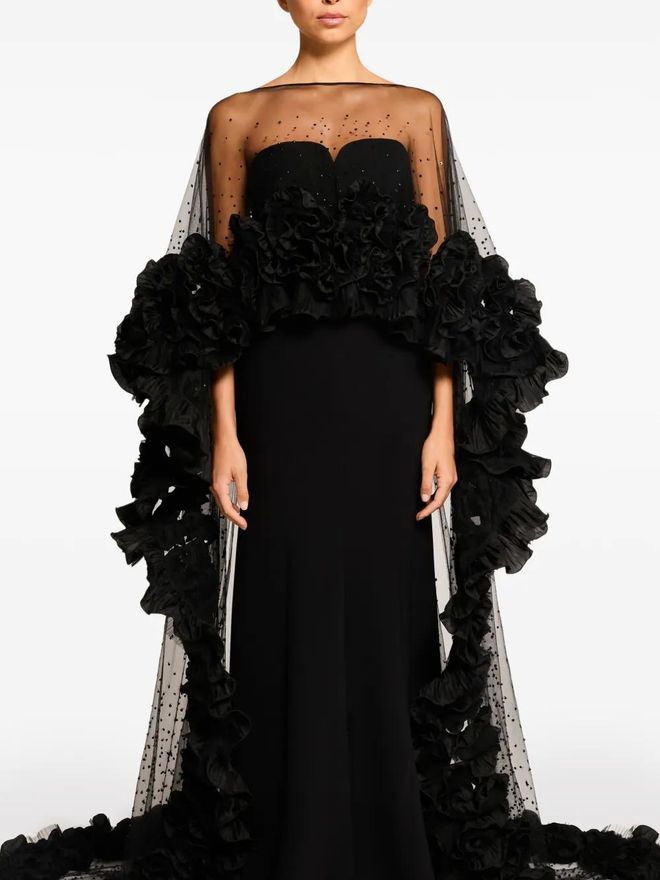 Jenny Packham ruffle-detailed cape - Black from 3,250.00 - on Stylight