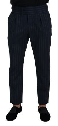 Dolce & Gabbana Mens Pinstripe Trousers Pt01 - Navy Wool - Size EU 50 (Mens)