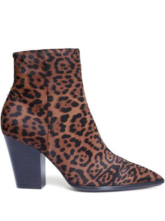 Santoni Stivali con stampa animalier - Marrone