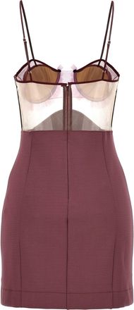 Nensi Dojaka Explosive Flower Bra Dress - Burgundy