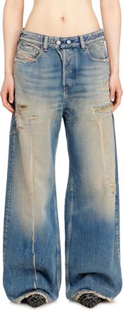 Diesel Relaxed Jeans Low Waist 1996 D-Sire, Medium blue, Button fly