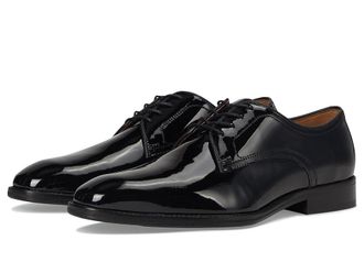 Johnston & Murphy Sullivan Plain Toe Mens Lace Up Wing Tip Shoes Black Italian Patent Calfskin : 8 M (D), Leather