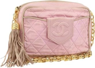 Chanel Pre-owned Cross Body Bags, female, Pink, Size: ONE SIZE Pre-owned Satin Cross Body Bag