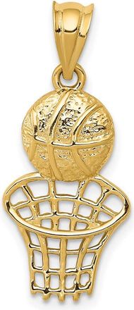 Diamond2Deal 14k Yellow Gold Basketball Net Charm