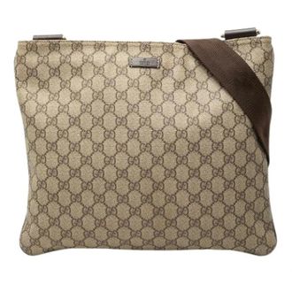 Gucci Pre-owned Canvas Crossbody Bag - Dames - Pre-owned - Beige - Maat: ONE Size Leer