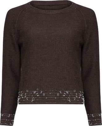 Maison Margiela Cardigan girocollo con maniche lunghe - Marrone