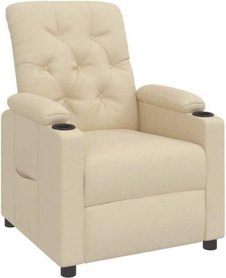 vidaXL Poltrona Reclinabile in Tessuto Crema - Vidaxl