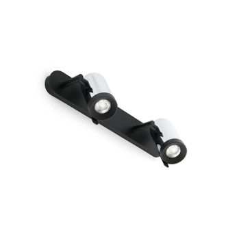 Netlighting Orleans 2 Light Indoor Adjustable Wall Spotlight Chrome Black GU10 in Grey