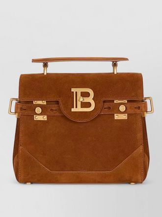 Balmain b-buzz calfskin leather clutch bag