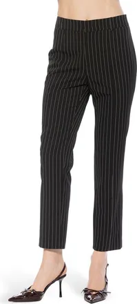 Alexia Admor LIOR MID RISE FITTED PANTS in Black Pinstripe at Nordstrom, Size 10