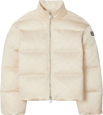 Tory Burch Satijnen donsjack met monogram - Beige