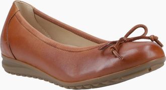 Hush Puppies Womens Lucille Bow Womens Ballerina Shoes - Brown - Size: 4