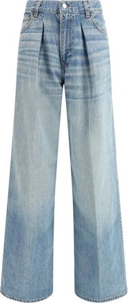 Haikure Wijde Katoenen Jeans met Klassiek Ontwerp - Dames - Loose Fit Jeans - Blauw - W23 - Katoen - Jeans