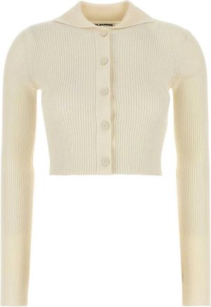 Jil Sander Cr&egrave;me Wollen Blend Vest - Dames - Vesten - Geel - XS - Wol - Truien & Vesten