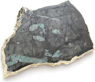 ANNA new york Kiva Emerald Stone Platter in Green And Gold at Nordstrom
