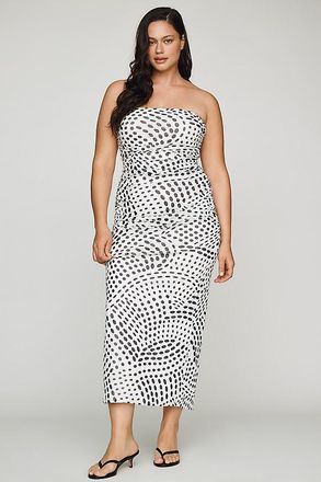 AFRM Strapless Mesh Midi Dress