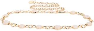 Steve Madden Crystal Chain Belt in Pearl-Gold at Nordstrom Rack, Size Large/x-Large